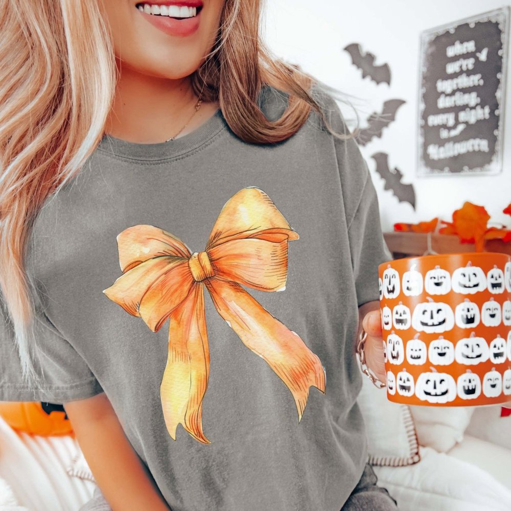 Orange Bow Comfort Color Graphic Tee