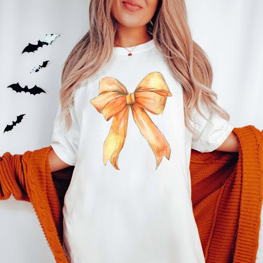 Orange Bow Comfort Color Graphic Tee