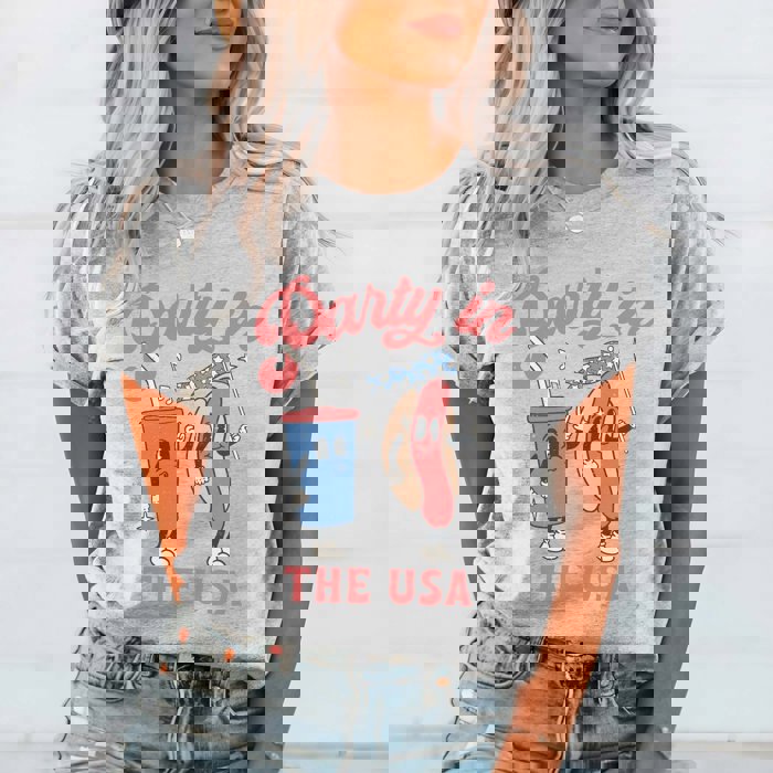 Party in the USA Hotdog Bella Graphic Tee
