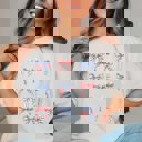 Small Ivory Patriotic Bow Collage Comfort Color Tee