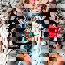 Medium Black Pencil Christmas Tree With Bow Bella Graphic Tee