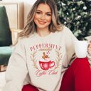 Large Sand Peppermint Mocha Social Club Graphic Sweatshirt