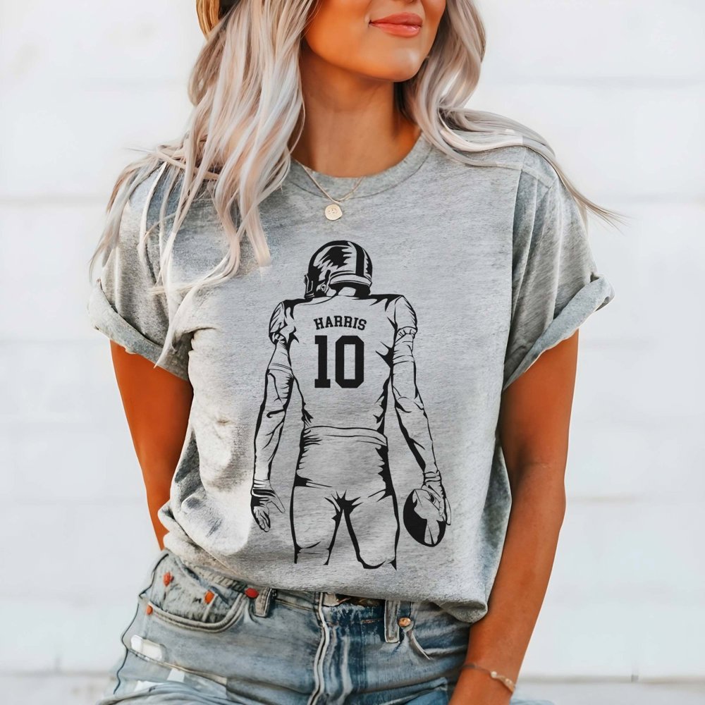 Personalized Football Player Bella Graphic Tee