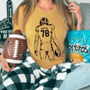 2X Heather Mustard Personalized Football Player Bella Graphic Tee