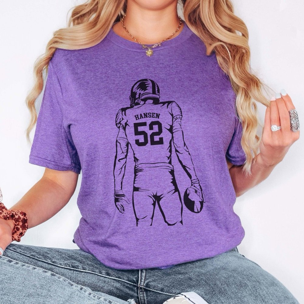 Personalized Football Player Bella Graphic Tee