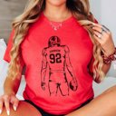 2X Heather Red Personalized Football Player Bella Graphic Tee