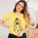 2X Heather Yellow Personalized Football Player Bella Graphic Tee