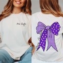  Personalized Large Bow Comfort Color Tee With Front And Back Design