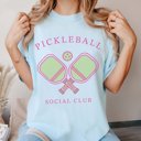 Large Chambray Pickleball Social Club Comfort Color Tee