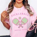 Large Pink Pickleball Social Club Comfort Color Tee