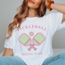 Large White Pickleball Social Club Comfort Color Tee