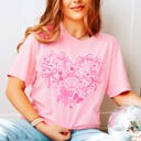 2X Pink Pink Bow Heart Collage Bella Graphic Tee