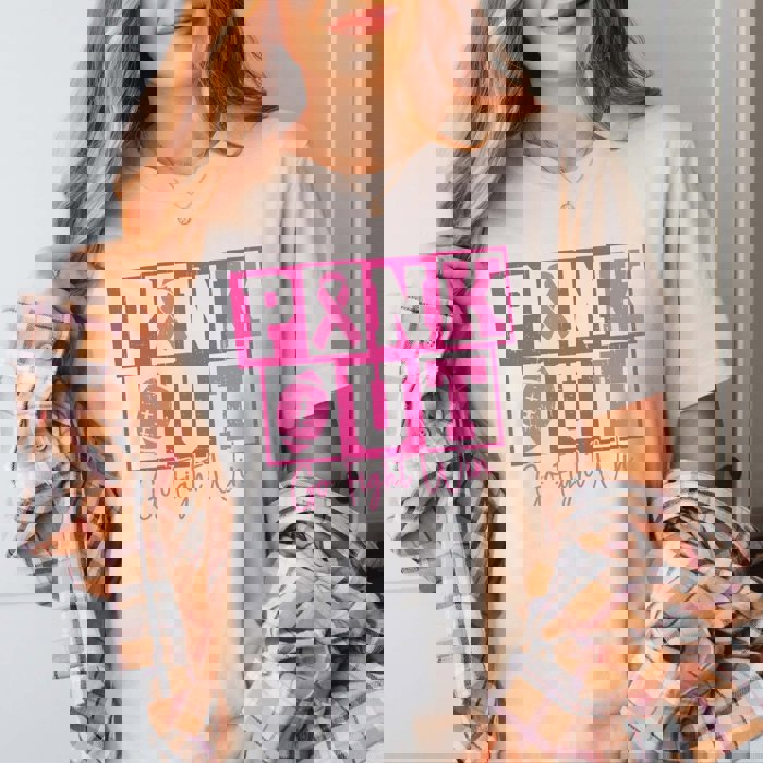 Pink Out Go Fight Win Bella Graphic Tee