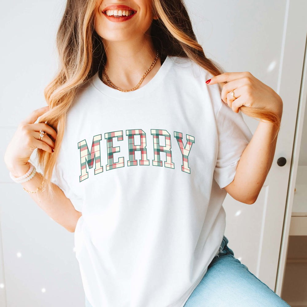 Plaid Merry Bella Graphic Tee