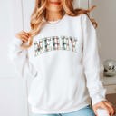  Plaid Merry Graphic Sweatshirt