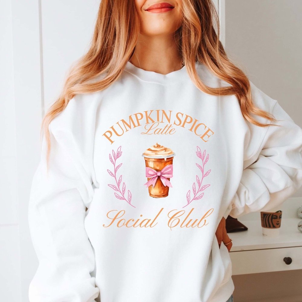 Pumpkin Spice Latte Social Club Graphic Sweatshirt