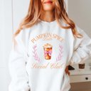 2X White Pumpkin Spice Latte Social Club Graphic Sweatshirt