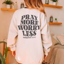 2X Sand Pray More Worry Less Back Design Crew Sweatshirt