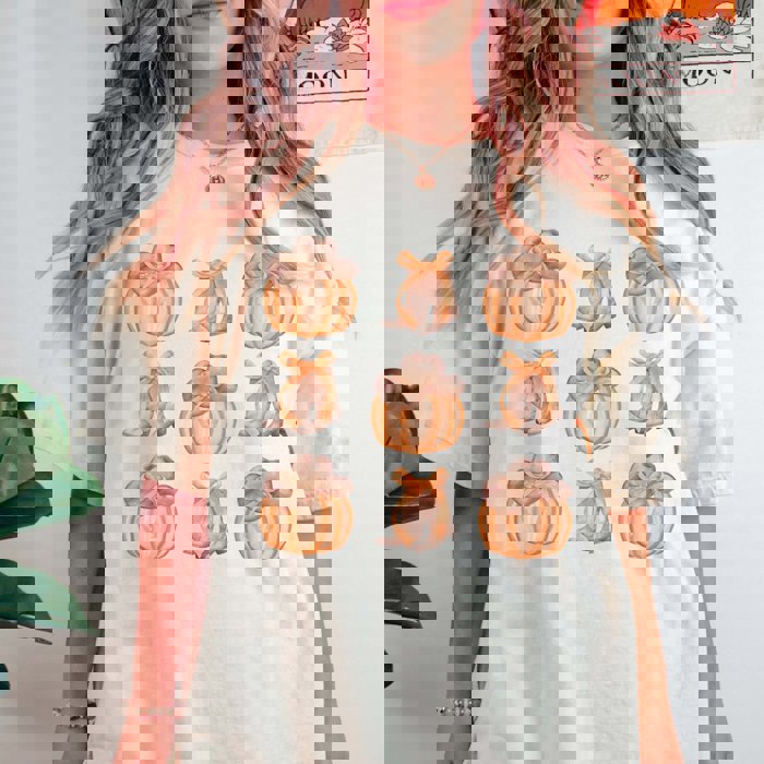 Pumpkin Country Collage Comfort Color Graphic Tee