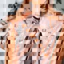2X Heather Peach Pumpkin Repeat Diagonal Bella Graphic Tee
