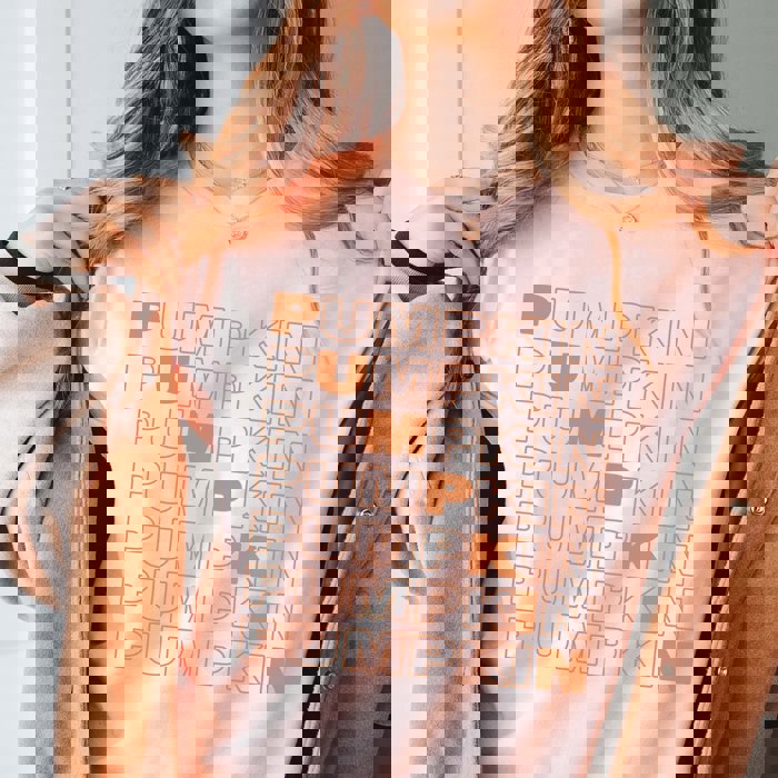 Pumpkin Repeat Diagonal Bella Graphic Tee