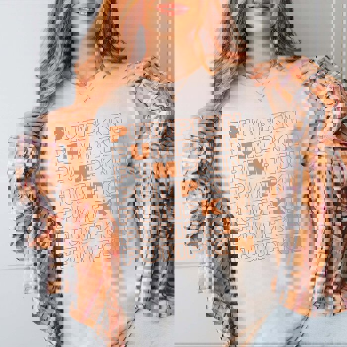 Pumpkin Repeat Diagonal Bella Graphic Tee
