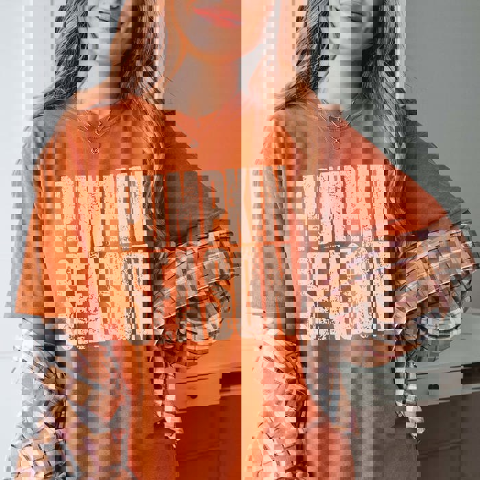 Pumpkin Spice Coffee Comfort Colors Tees | Fall Graphic T-Shirts