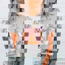 2X Ash Pumpkin With Pink Bow Bella Graphic Tee