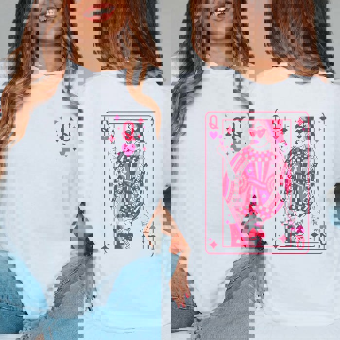 Queen Of Hearts Graphic Comfort Color Tee Front & Back Design