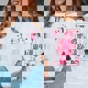 Small White Queen Of Hearts Graphic Comfort Color Tee Front & Back Design