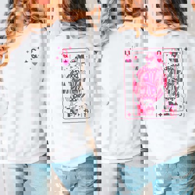 Queen Of Hearts Graphic Sweatshirt Front & Back Design