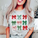  Red & Green Christmas Bow Collage Bella Graphic Tee