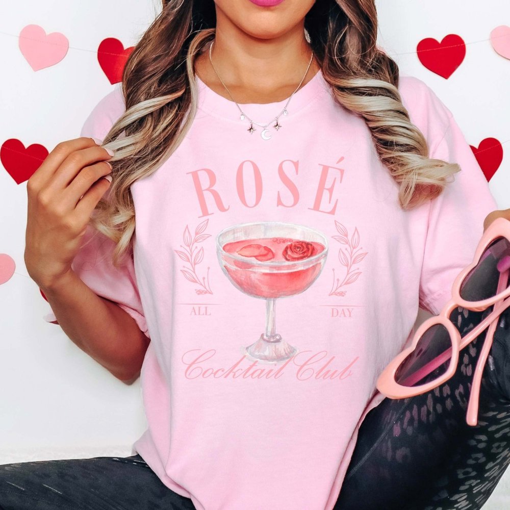 Rose' All Day Cocktail Club Comfort Color Tee