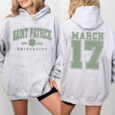 2X Ash Saint Patrick University Hoodie With Front And Back Designs