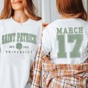  Saint Patrick University Tee With Front And Back Design