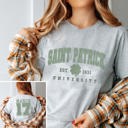 2X Ash Saint Patrick University Tee With Front And Back Design