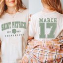 2X Natural Saint Patrick University Tee With Front And Back Design