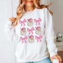  Santa Bow Collage Graphic Sweatshirt