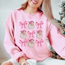  Santa Bow Collage Graphic Sweatshirt