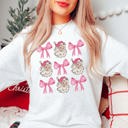  Santa Bow Collage Graphic Sweatshirt