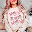 2X Sand Santa Bow Collage Graphic Sweatshirt