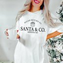 Large White Santa & Co North Pole Comfort Colors Tee