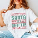 2X White Santa Is A Swiftie Ugly Sweater Comfort Color Graphic Tee