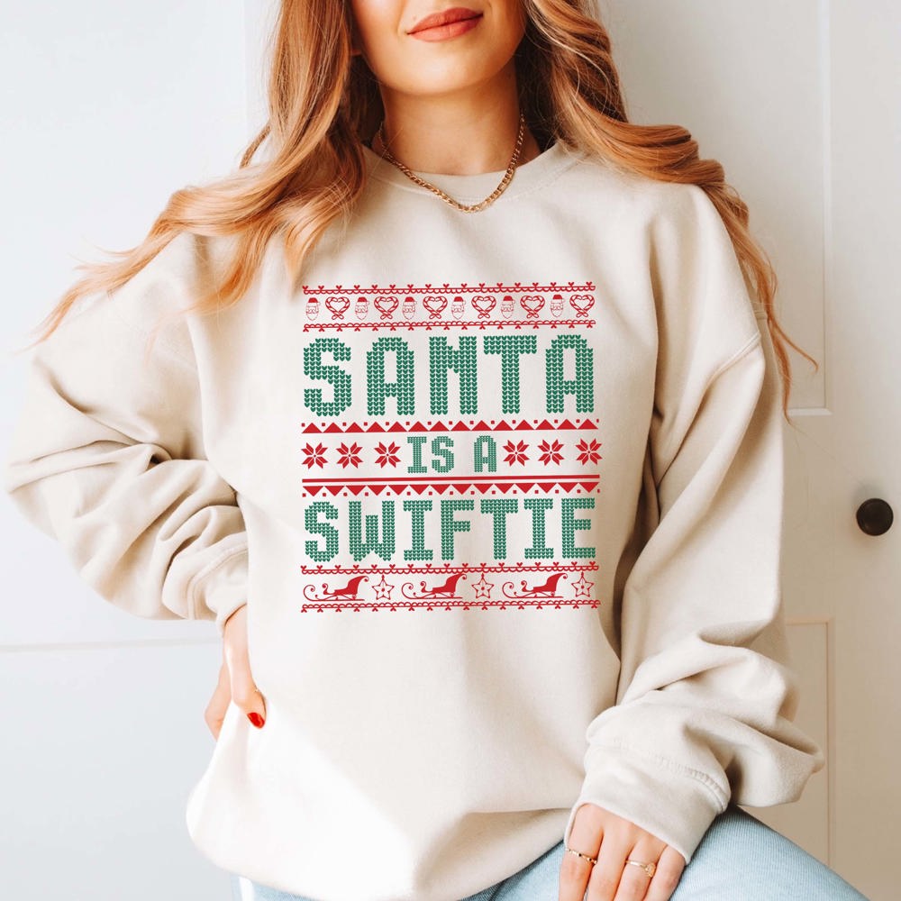 Santa Is A Swiftie Ugly Sweater Graphic Sweatshirt