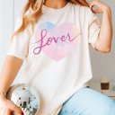 2X Ivory Script Lover Heart Comfort Color Tee