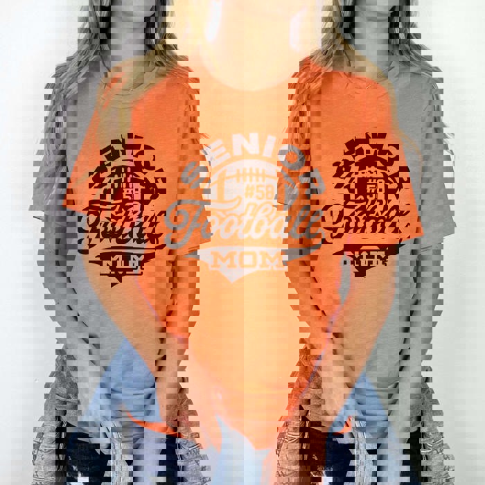 Custom Senior Football Mom Graphic Tee with Football Players Number – Bella