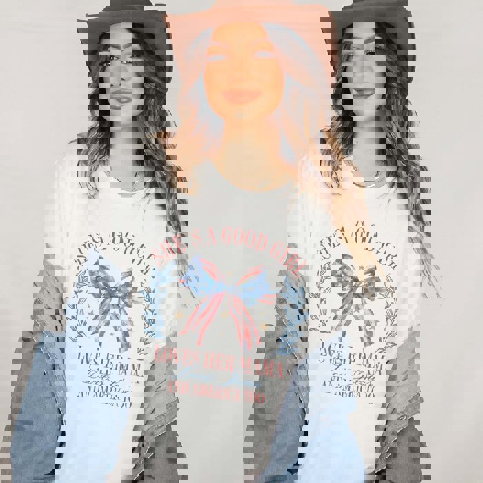 She's A Good Girl Bow Graphic Tee