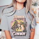 Large Grey Simmer Down Cowboy Comfort Color Tee