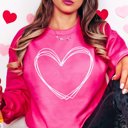 Large Heliconia Sketch Heart Crew Sweatshirt