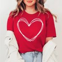 Large Red Sketch Heart Bella Graphic Tee